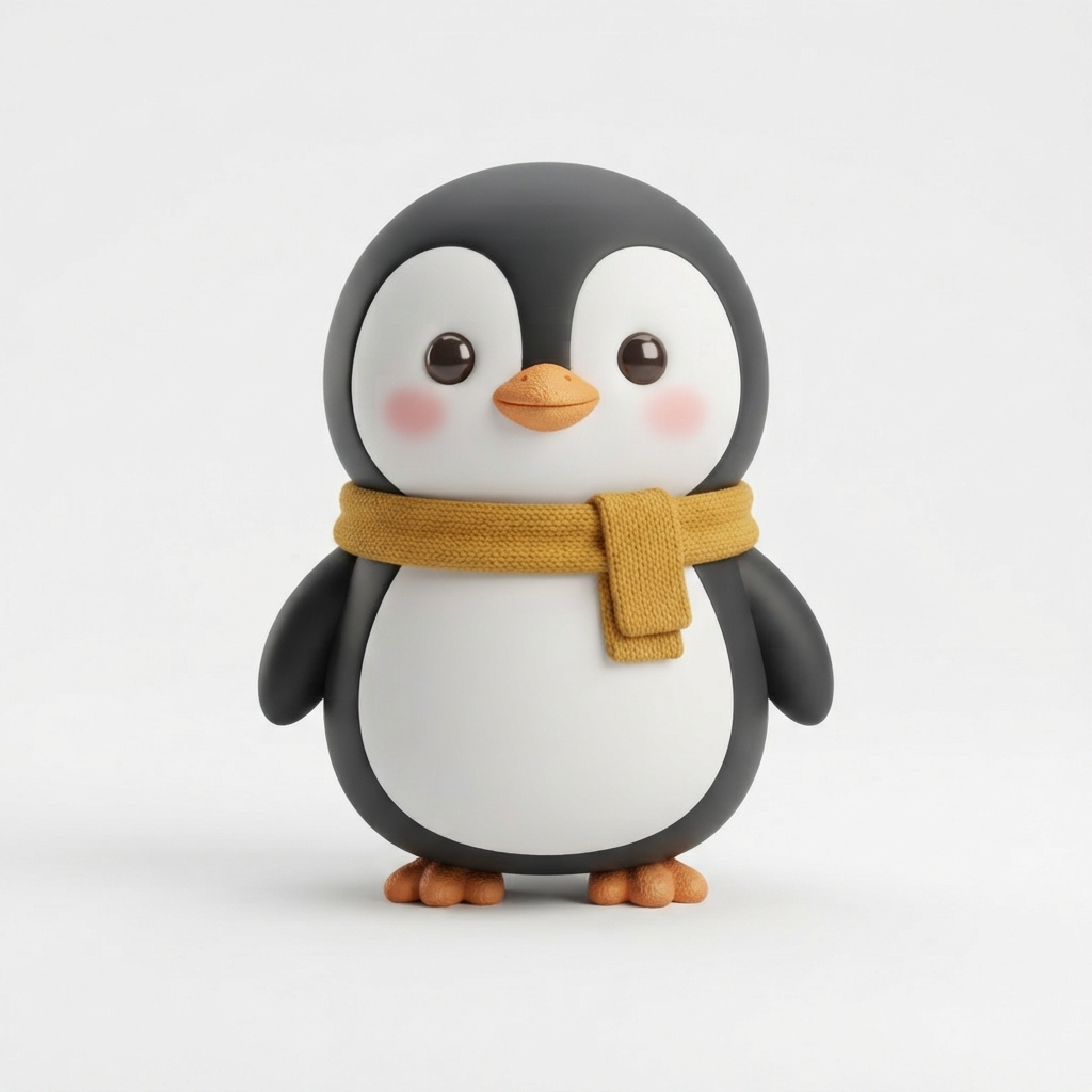 3DCG風のペンギン。ペンキチの正典