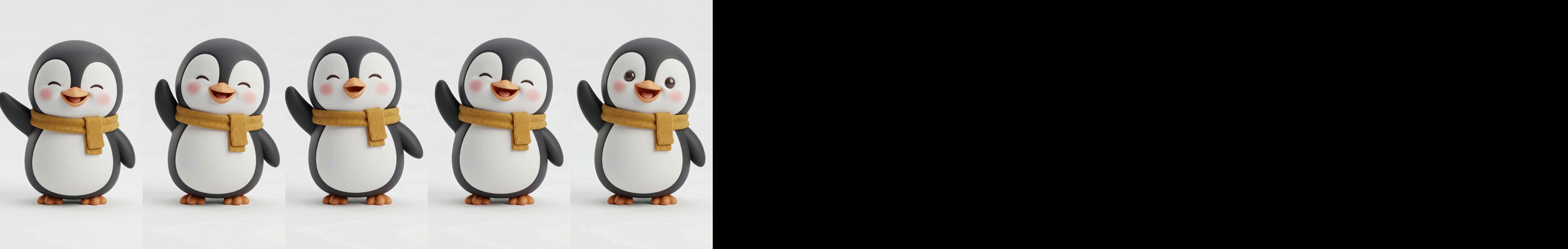 失敗例の動画を1秒ごとに並べた5コマ。最初の4コマは目を閉じて笑っており、最後の1コマだけ目が開いている